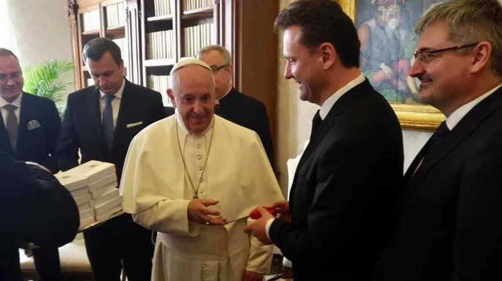 Radek Vondráček na audienci u papeže Františka