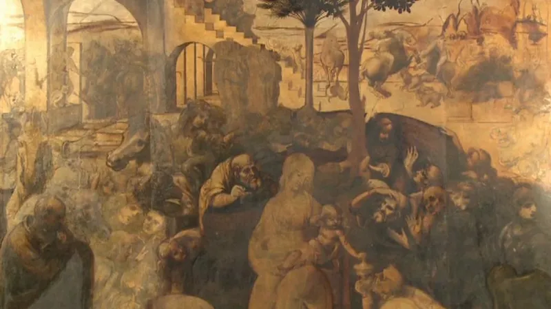 Klanění tří králů od Leonarda da Vinciho