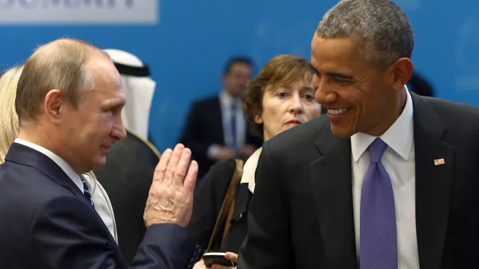 Vladimir Putin a Barack Obama na summitu zemí G20