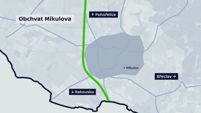 Plánovaný obchvat Mikulova