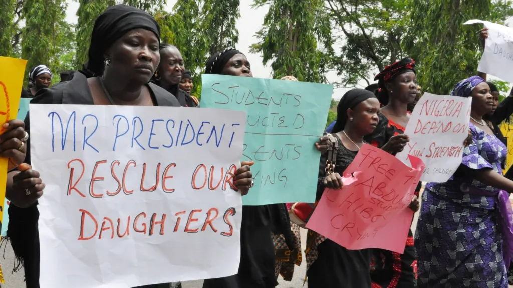 Demonstrace za propuštění unesených Nigerijek