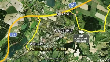 Trasa plánované dopravy přes Bohumín