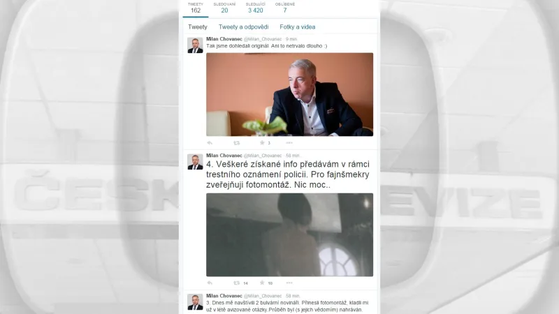 Kompromitující fotomontáž na ministra Milana Chovance