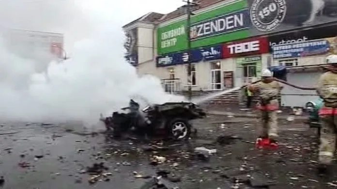 Následky výbuchu na tržišti ve Vladikavkazu
