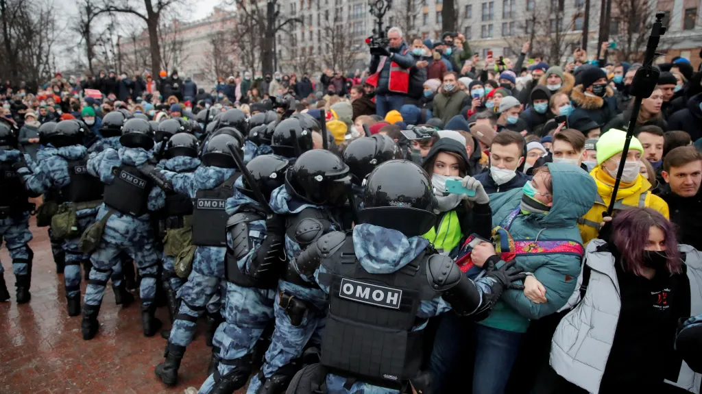 Demonstrace za Navalného v Moskvě