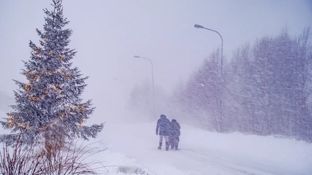 Bouře Johannes ve švédském Hemavanu