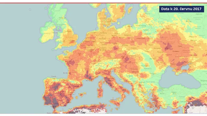 Riziko vzniku požárů v Evropě