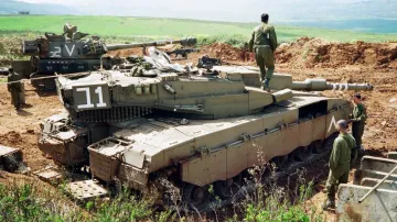 Izraelský tank v Libanonu (snímek z roku 1998)