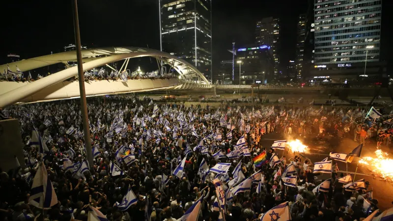 Protesty Izraelců proti plánované reformě justice