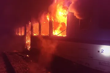 Požár vagonu asi na tři hodiny zastavil provoz na trati na Vyškovsku