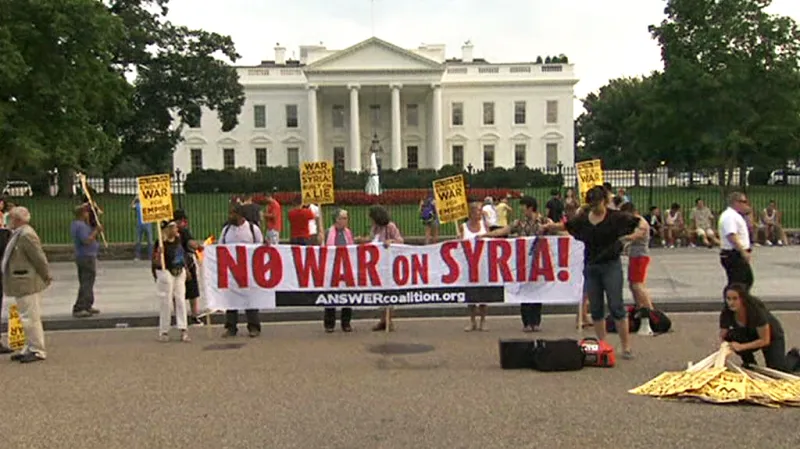 Americký protest proti vojenskému zásahu v Sýrii