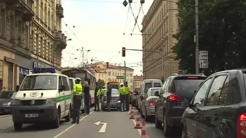 Nehoda trolejbusu v centru Brna