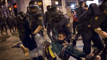 Demonstraci v madridu rozehnala policie