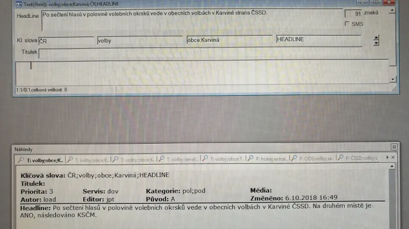 Automaticky generovaný headline před editací