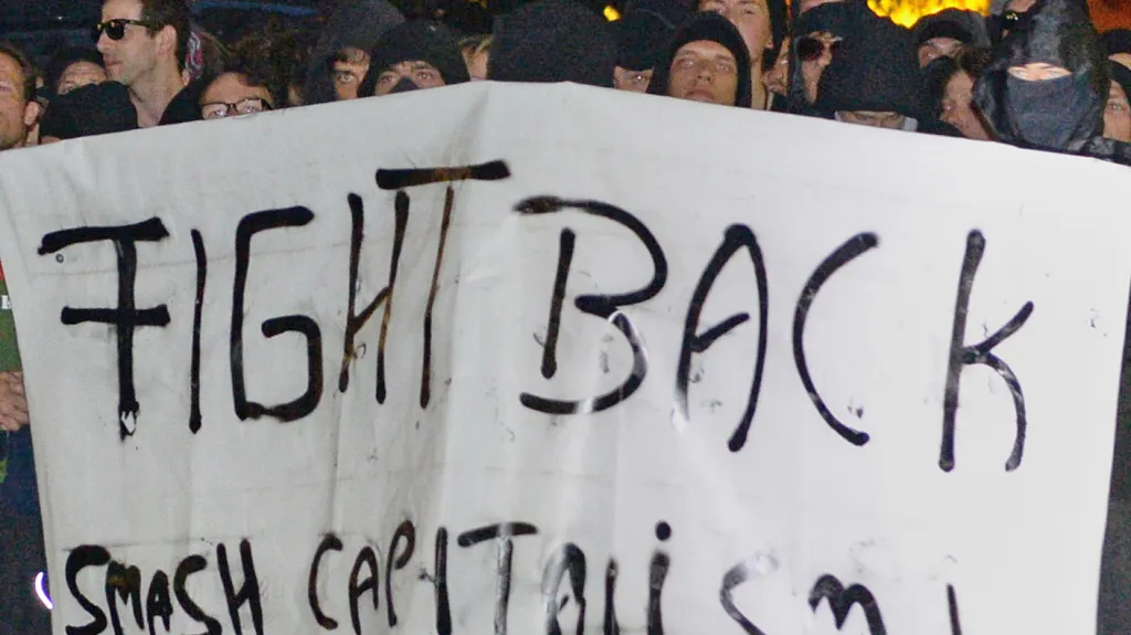 Protest krajní levice v Německu