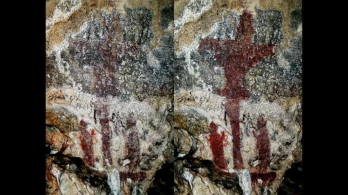 Restaurované malby v Jeskyni Na Špičáku