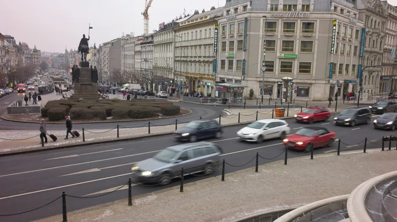 Provoz na magistrále na Václavském náměstí