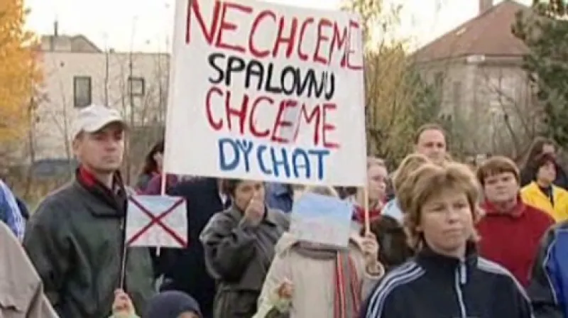 Protest proti výstavbě spalovny