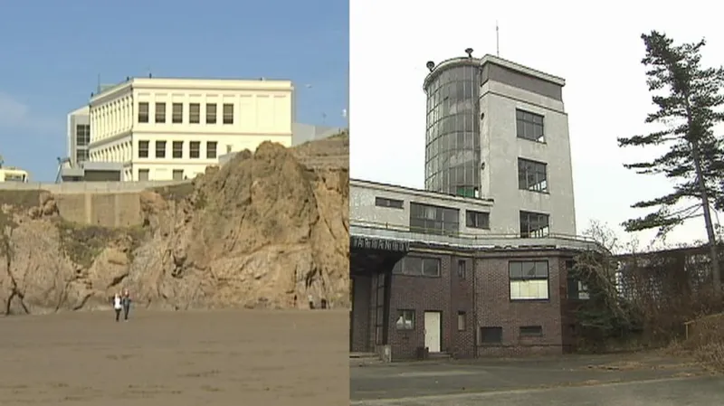 Vlevo: Cliff House, vpravo: Barrandovské terasy