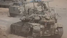 Izraelský tank na izraelsko-gazánské hranici