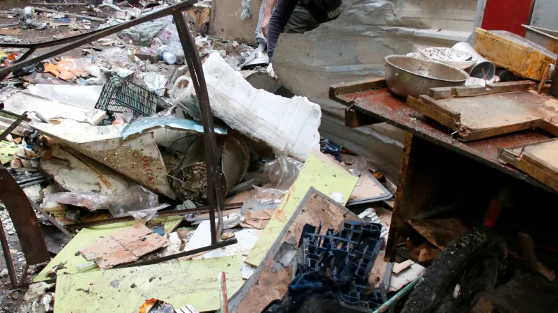 Poničené tržiště v centru Bagdádu