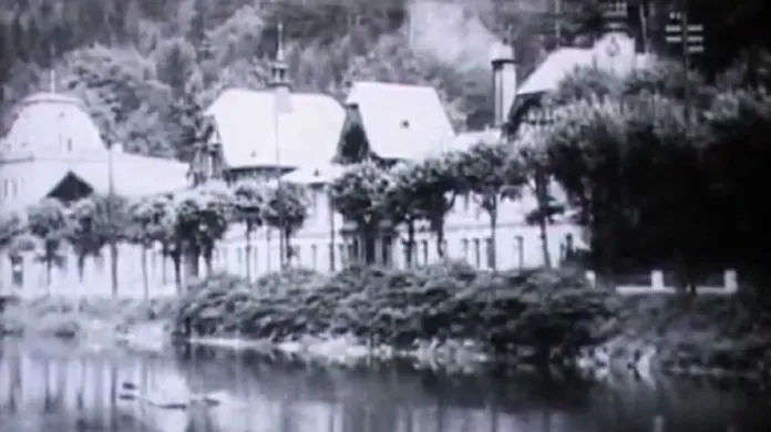 Lázně Kyselka, záběr z filmu z roku 1928