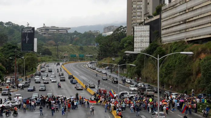 Zablokované silnice v Caracasu