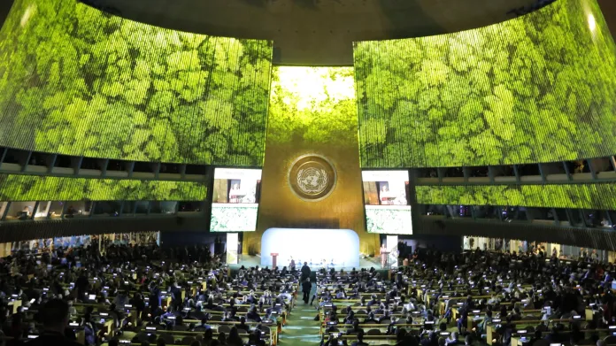 Obrázek z předchozího roku a 74. zasedání Valného shromáždění OSN se opakovat nebude. Letos proběhne jen digitálně
