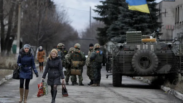 Ukrajinští vojáci v Debalceve