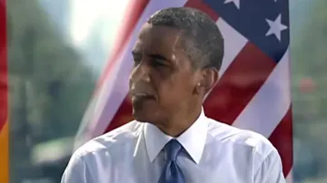 Barack Obama při projevu u Braniborské brány