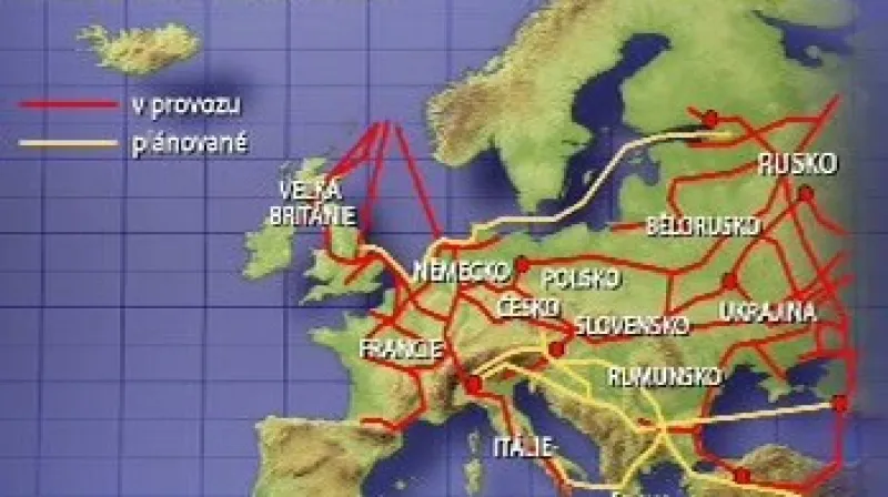 Základní síť plynovodů