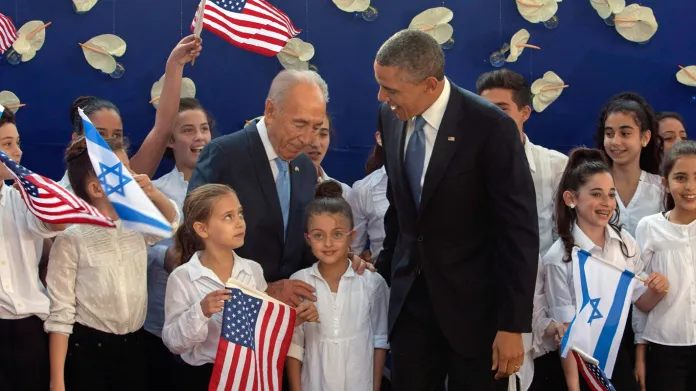 Šimon Peres a Barack Obama