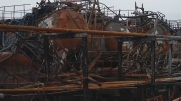 Zařízení ukrajinské energetické infrastruktury poškozené ruským útokem