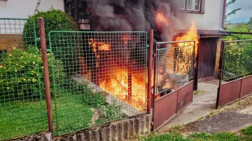 Požár garáže od elektrokola (červen 2025)