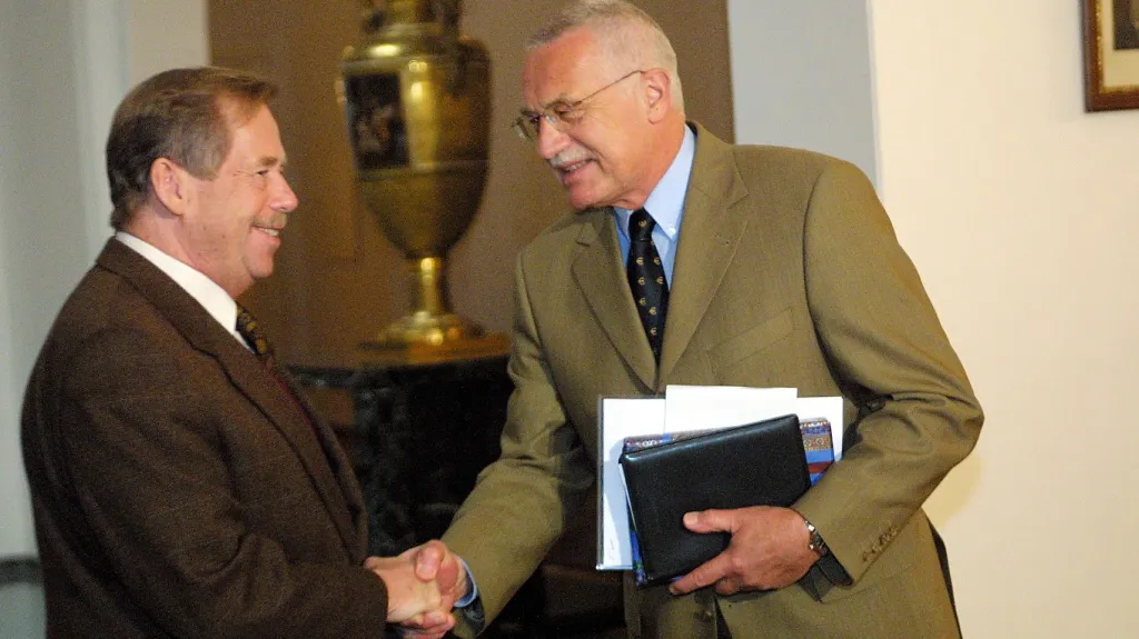 Václav Havel s Václavem Klausem
