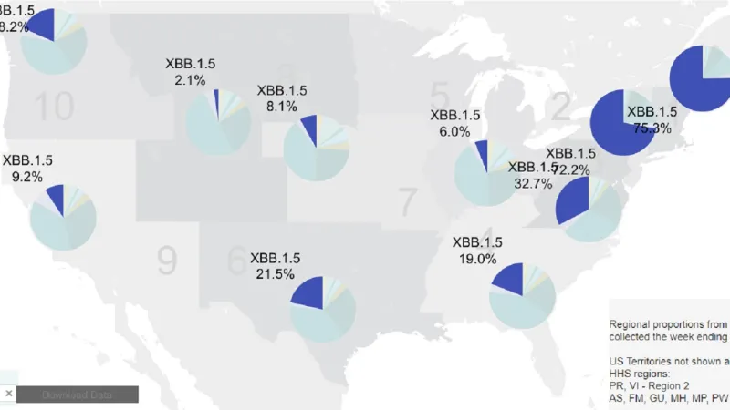Místa, kde je varianta kraken nejrozšířenější