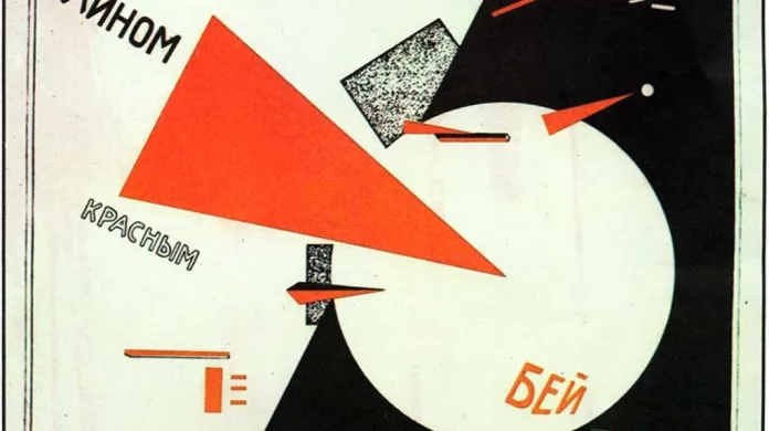 "Klínem rudým bij bílé" od ruského avantgardního malíře El Lisického (1919)