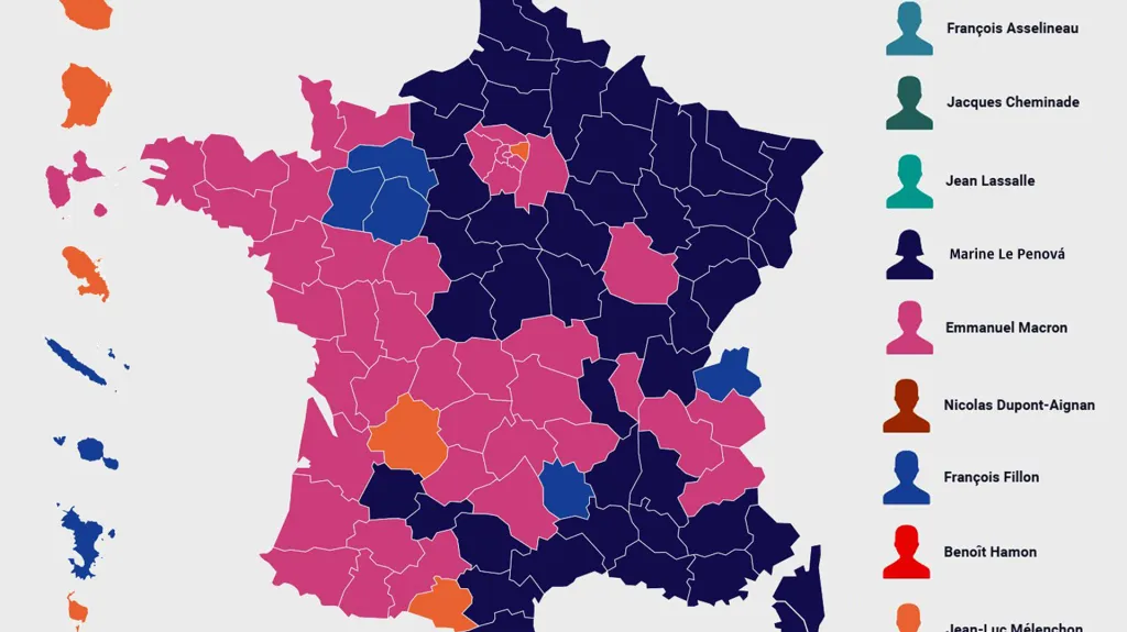Výsledky 1. kola francouzských prezidentských voleb
