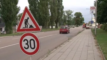Dopravní uzavírka ve Slavkově u Brna