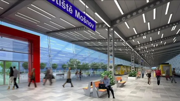Vizualizace nového nádraží Letiště Mošnov
