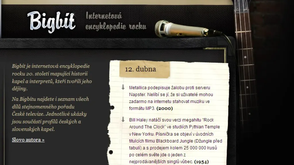 Bigbít - detail webové stránky