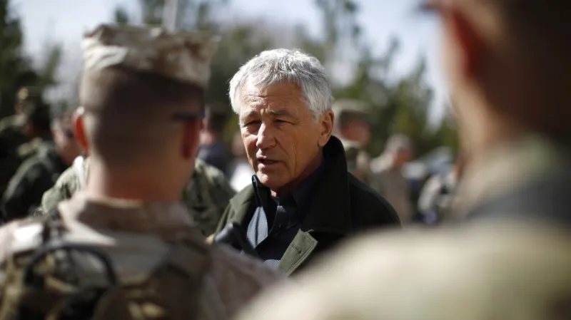 Chuck Hagel na návštěvě Afghánistánu