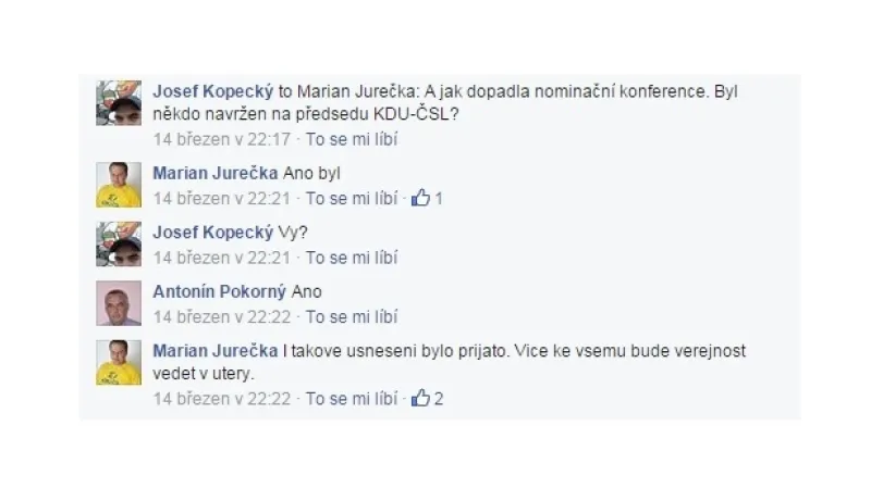 Jurečka na FB ke kandidatuře na předsedu lidovců