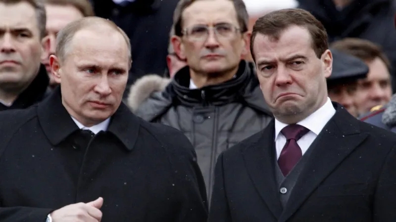 Vladimir Putin a Dmitrij Medvěděv