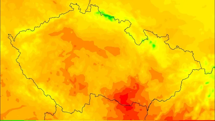 Očekávané teploty v Česku v pátek 13.10.