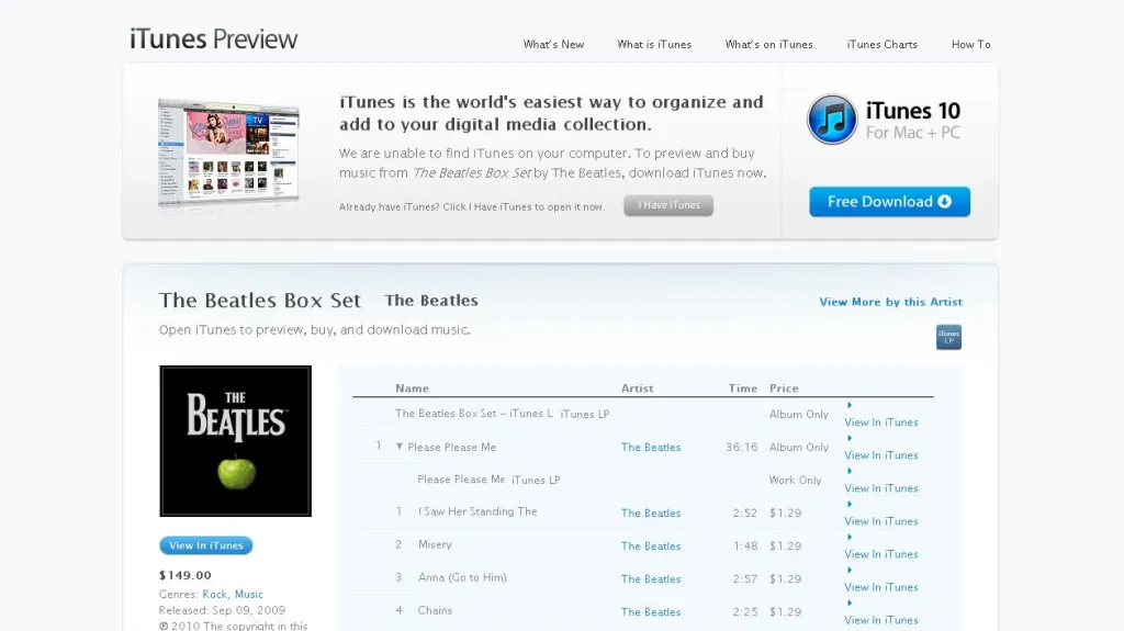 Beatles na iTunes
