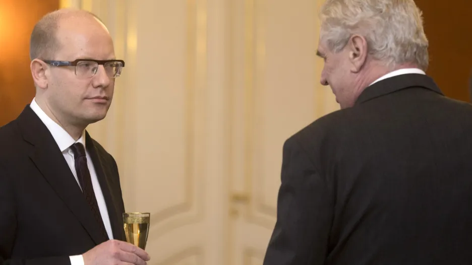Miloš Zeman a Bohuslav Sobotka na Pražském hradě