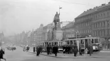Pohled na tramvajovou linku na Václavském náměstí v roce 1939