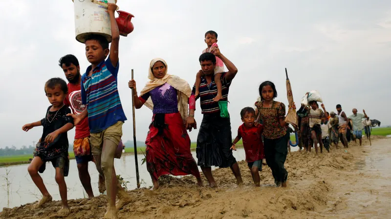 Rohingští uprchlíci na hranicích Barmy a Bangladéše