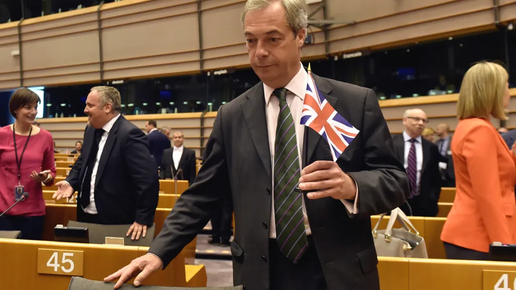 Nigel Farage na zasedání europarlamentu
